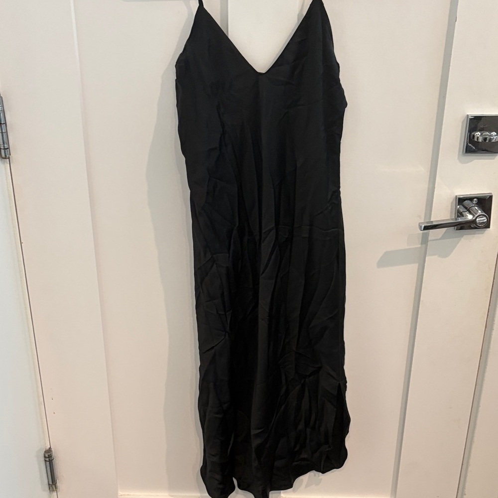 Banana Republic Black Slip Maxi Dress with V-Neck